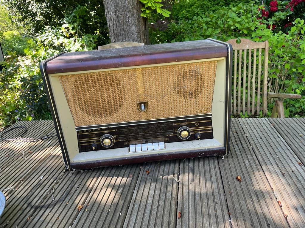 Vintage Philips Radio - Jaren '50/'60 Buizenradio, Ophalen of Verzenden, Gebruikt, Radio