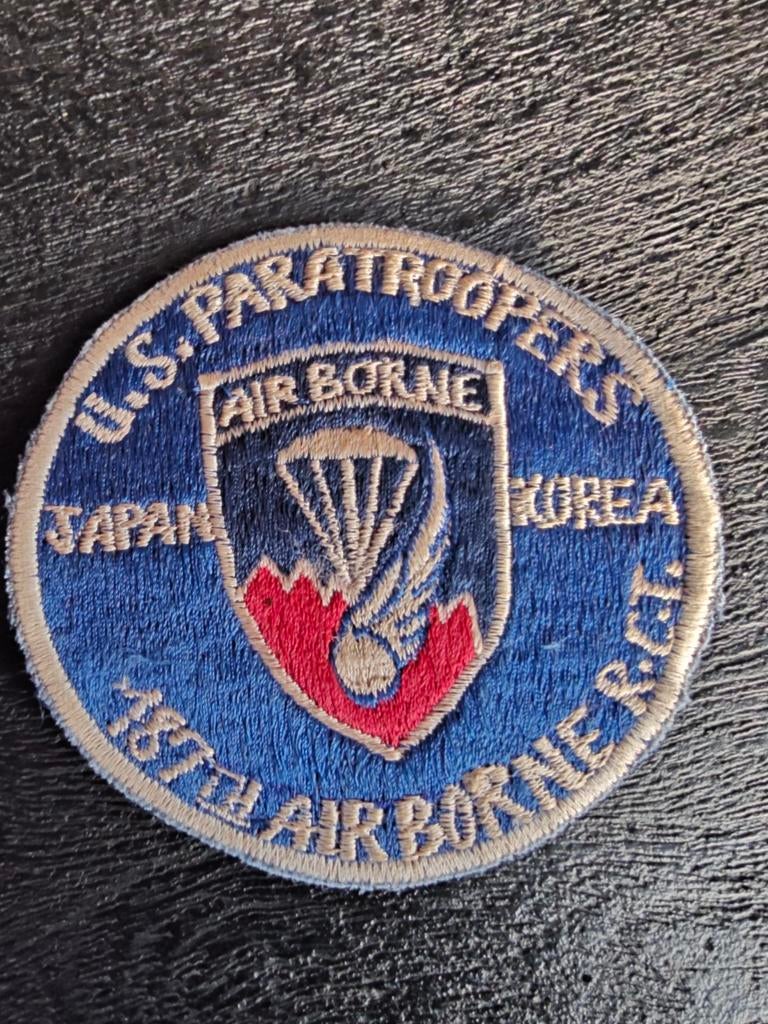 U.S. Army 187th Infantry Regiment Airborne Patch, Verzamelen, Ophalen of Verzenden, Landmacht, Amerika, Embleem of Badge