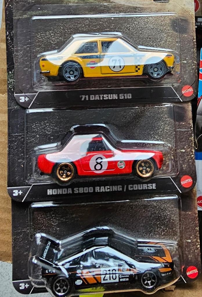 Hot Wheels Premium Set: '71 Datsun 510, Honda S800 Racing, Mattel Inc., 636 Girard Avenue, East Aurora, NY 14052, USA, Service.mattel.com
