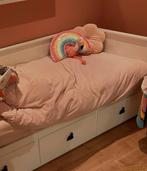 Ikea Hemnes uitschuifbed incl. matrassen, Ophalen, Eenpersoons, Wit, Zo goed als nieuw