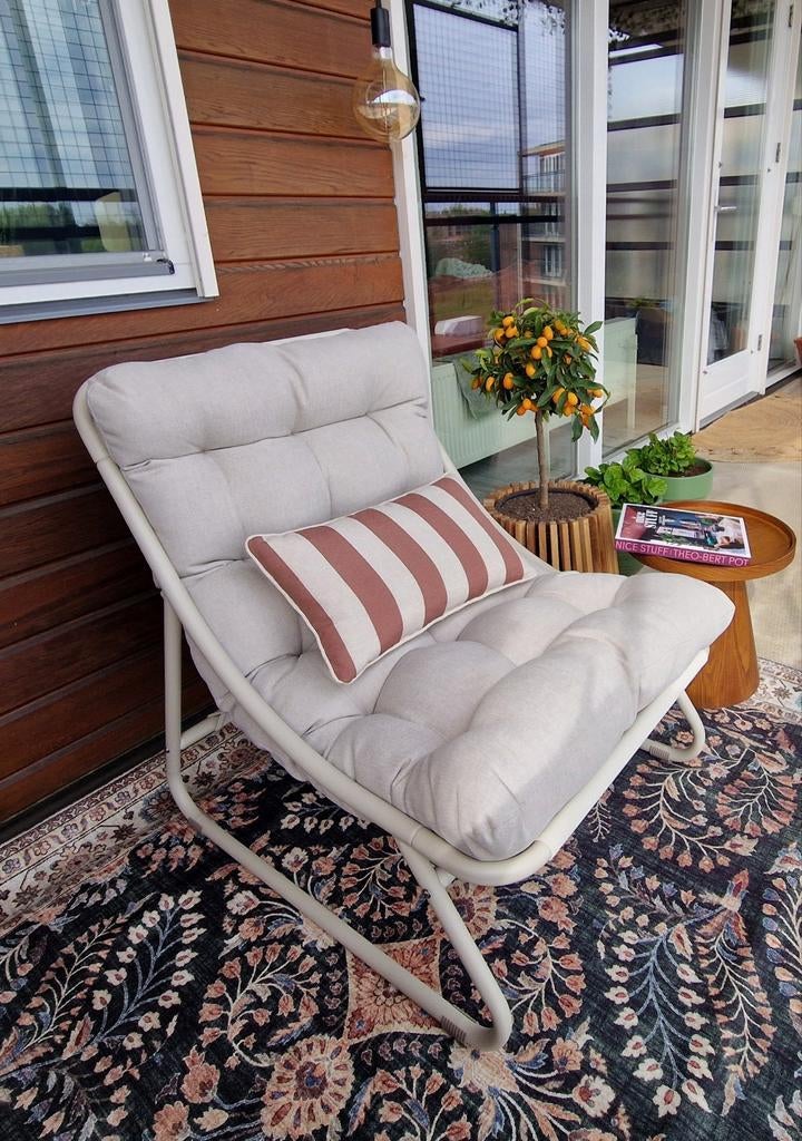 Zandkleurige loungestoel/tuinstoel (nieuw/ongebruikt)., Ophalen, Nieuw