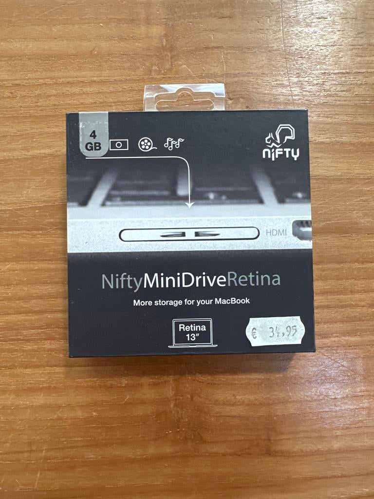 Nifty MiniDrive Retina 4 GB voor MacBook, Computers en Software, Harde schijven, SSD, Nieuw, Ophalen of Verzenden, Overige aansluitingen