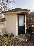 tuinhuisje/schuur met verlichting en planken, Tuin en Terras, Minder dan 250 cm, Gebruikt, Schuur, Ophalen of Verzenden