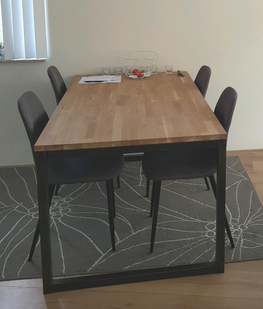 WOOOD eettafel Olivier eiken met metaal onderstel 150 lang, Ophalen