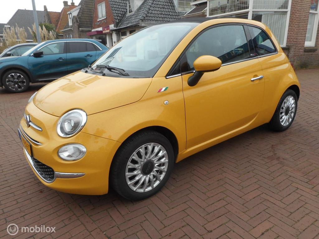 Fiat 500Cabrio TwinAir Turbo 80 Lounge NAVI+LEER+SPORTSTOELE, Gebruikt, Overige kleuren, Cabriolet, Bedrijf