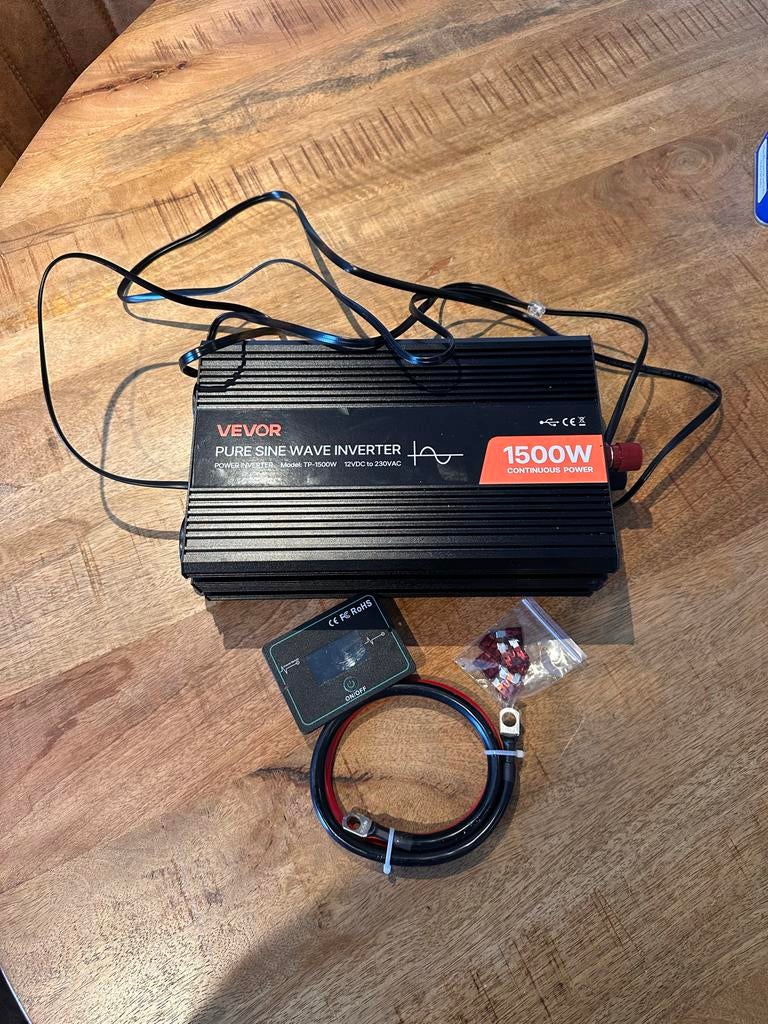 Vevor Pure Sinus Omvormer 1500W 12VDC naar 230VAC, Ophalen of Verzenden, Nieuw