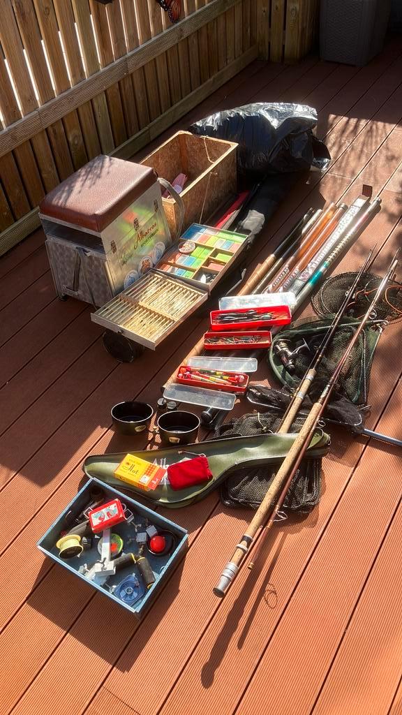 Witvis set 2 x 11 meter 2x glas hengel en karper daiwa molen, Watersport en Boten, Hengelsport | Algemeen, Zo goed als nieuw, Ophalen