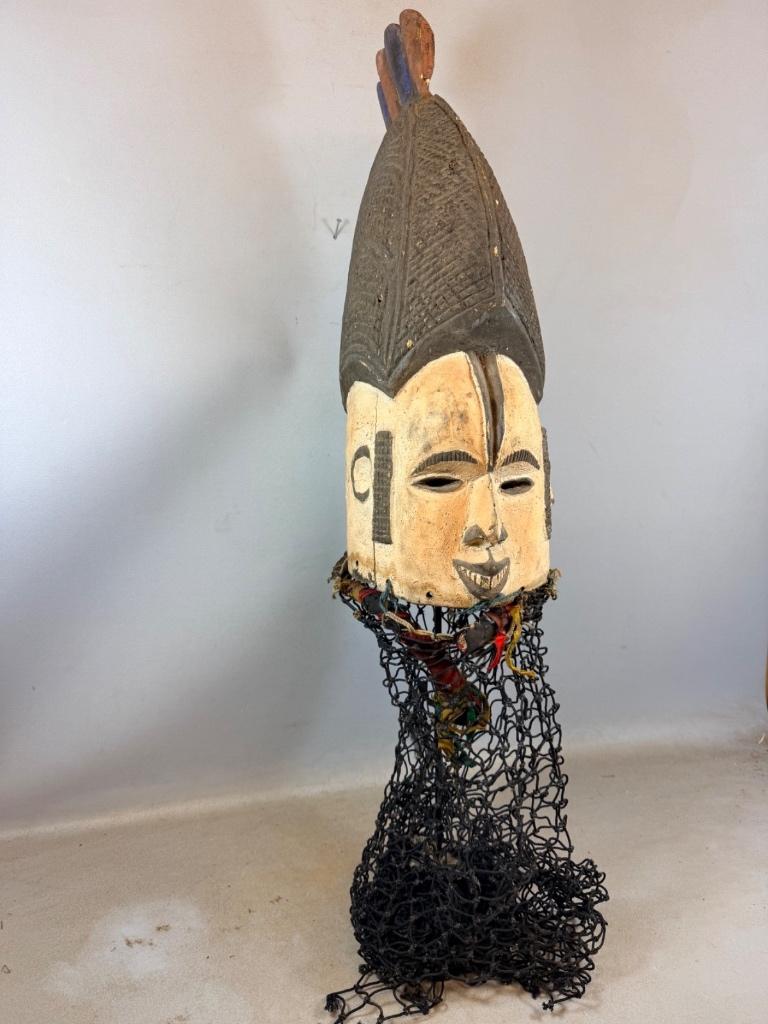 260348 Afrikaans Igbo Agbogho Mmuo Masker - Nigeria, Antiek en Kunst, Ophalen of Verzenden