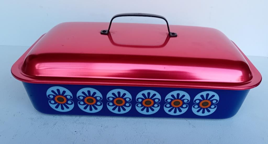 Emaille ovenschaal en pocheerpan met deksel en rek, 2 in 1, Huis en Inrichting, Keuken | Potten en Pannen, Ophalen of Verzenden