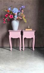 2 roze bijzettafels salontafel nachtkastjes tafeltjes !, Ophalen, Rond, Minder dan 55 cm, 45 tot 60 cm