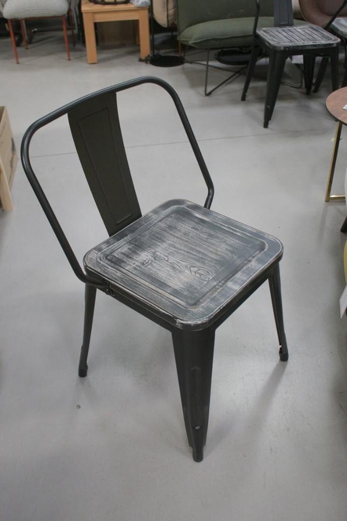 Partij leuke eetkamerstoelen metaal hout Tolix stapelbaar, Ophalen, Zwart, Nieuw, Vijf, Zes of meer stoelen