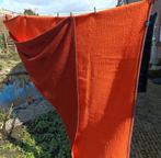 Vintage DRALON oranje bruin deken 1.55 x 2.05 mtr, Gebruikt, Eenpersoons, Oranje, Ophalen of Verzenden