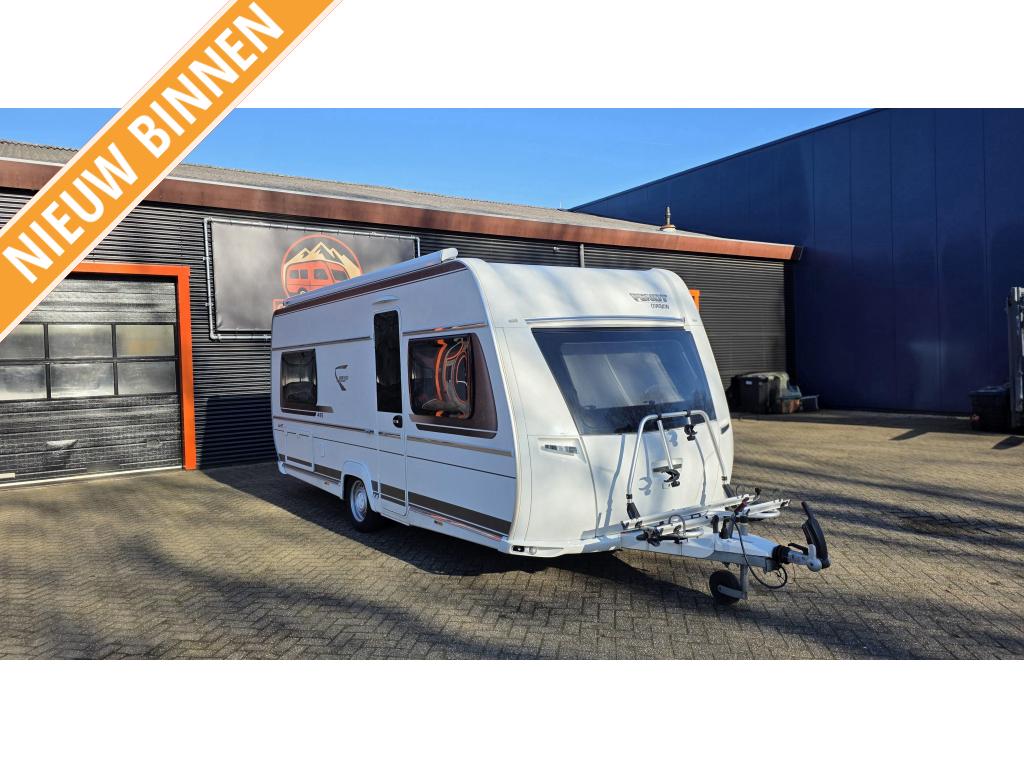 Fendt Bianco Activ 495 SFE Luifel, Dwarskeuken, Caravans en Kamperen, Schokbreker, Bedrijf, Treinzit, Overige typen