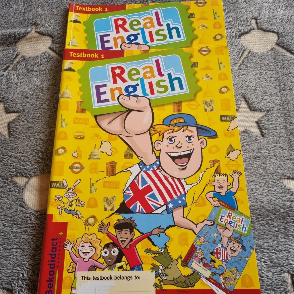 Groep 7 Real English Textbook en testbook 1 - Bekadidact, Boeken, Ophalen of Verzenden, Zo goed als nieuw, Bekadidact