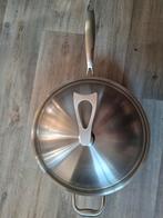 Grote wokpan, Huis en Inrichting, Keuken | Potten en Pannen, Ophalen of Verzenden, Zo goed als nieuw, Rvs, Wok