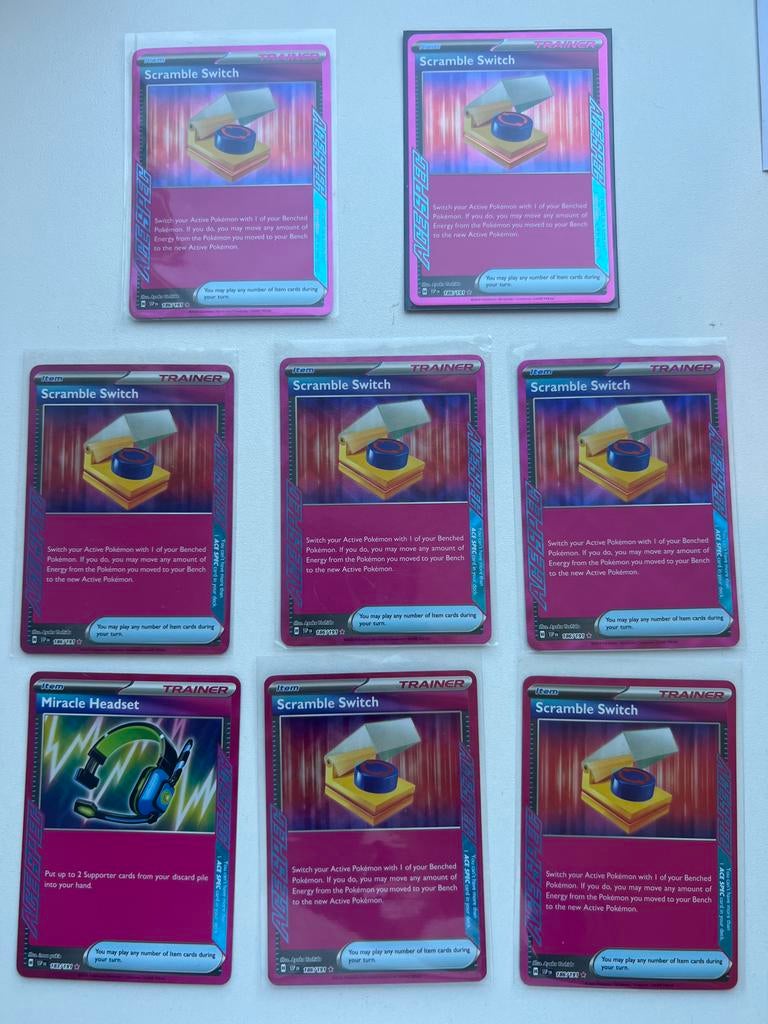 Pokémon TCG: Scramble Switch & Miracle Headset (7 kaarten), Verzenden, Zo goed als nieuw, Meerdere kaarten