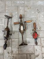 Vintage handboor - Antieke boor met houten handvat, Ophalen of Verzenden