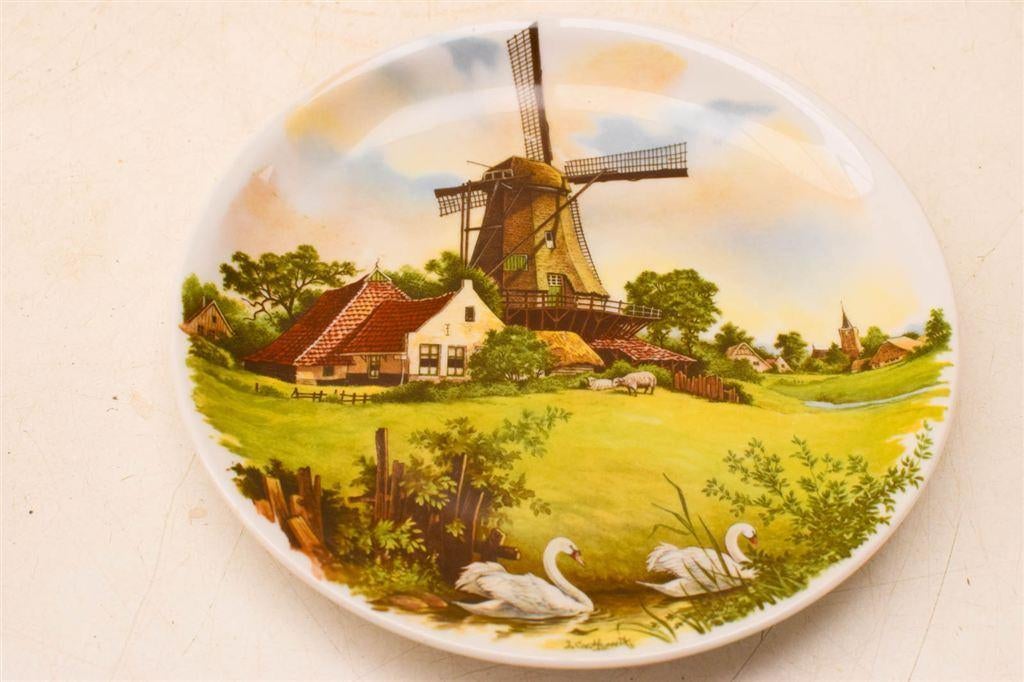 Royal Schwabap porseleinen wandbord met prent van een molen, Ophalen of Verzenden, Gebruikt