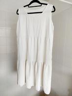 Champagne/wit zomerjurkje XXL - Elastan, Viscose, Polyester, Wit, Ophalen of Verzenden, Knielengte, Gedragen