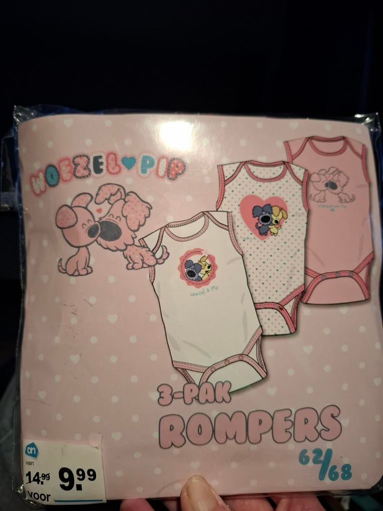 Meisjes rompertjes 62/68 van Woezel + Pip nieuw, Kinderen en Baby's, Babykleding | Maat 62, Ophalen of Verzenden, Nieuw, Meisje
