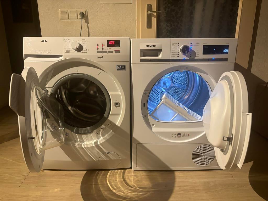 9 kg Siemens Warmtepomp droger en A +++ 8 kg AEG Wasmachine, Witgoed en Apparatuur, 8 tot 10 kg, Ophalen of Verzenden, Gebruikt