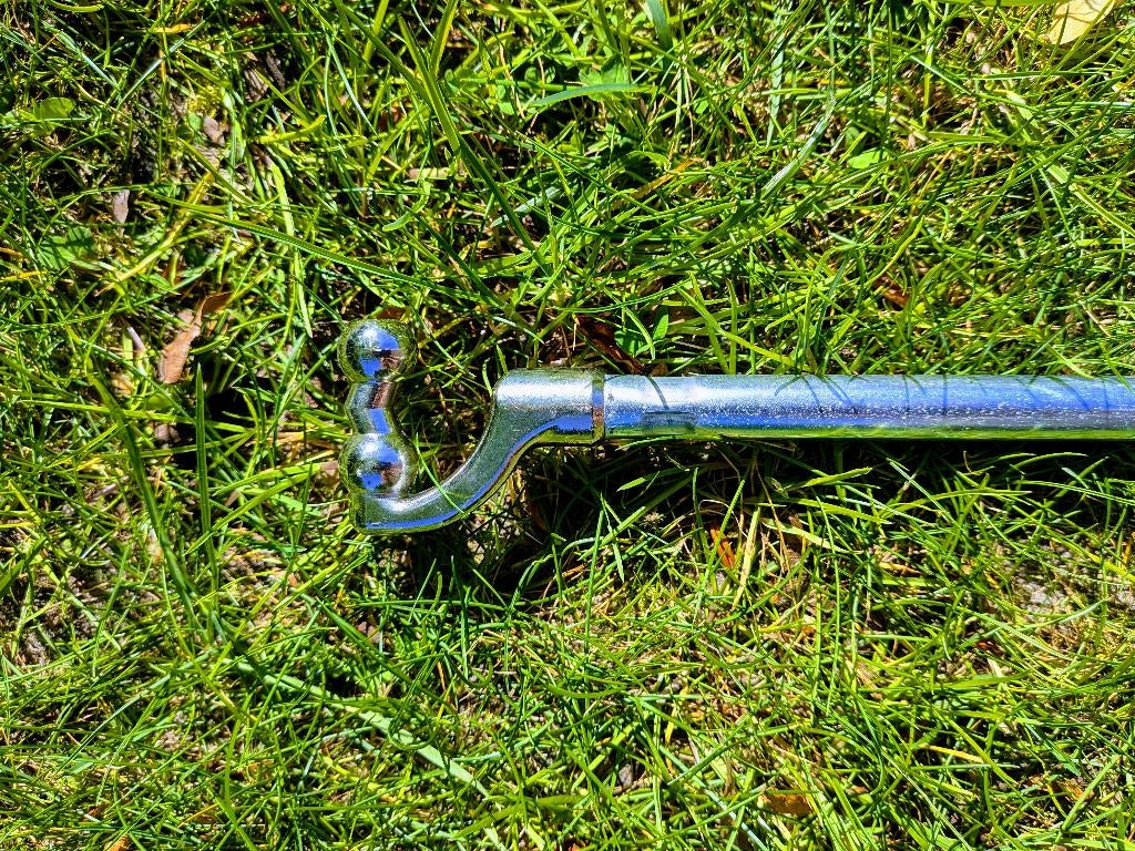 Draaistang zonwering met kogelhaak 1.80 m, Ophalen, Zo goed als nieuw