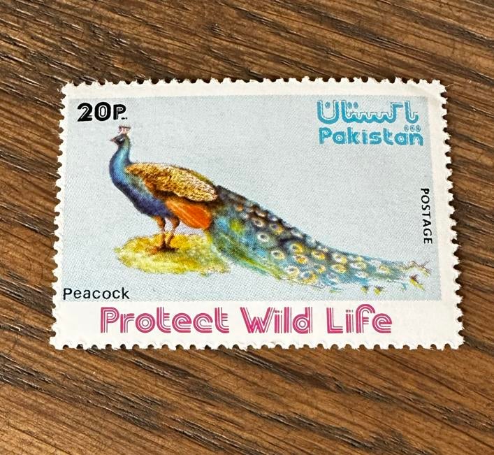Pakistan 1976 Pauw vogels postzegel postfris, Postzegels en Munten, Ophalen of Verzenden, Postfris, Zuid-Azië