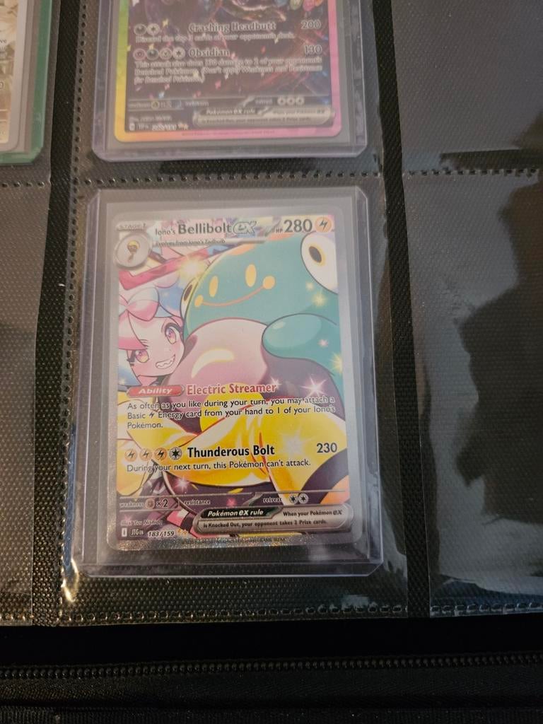 Pokemon Iono's Bellibolt ex 183/159 Journey Toghter, Ophalen of Verzenden, Zo goed als nieuw, Losse kaart, Foil