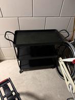 Zwarte metalen serveerwagen met 3 niveaus, Huis en Inrichting, Barren, Ophalen, Gebruikt