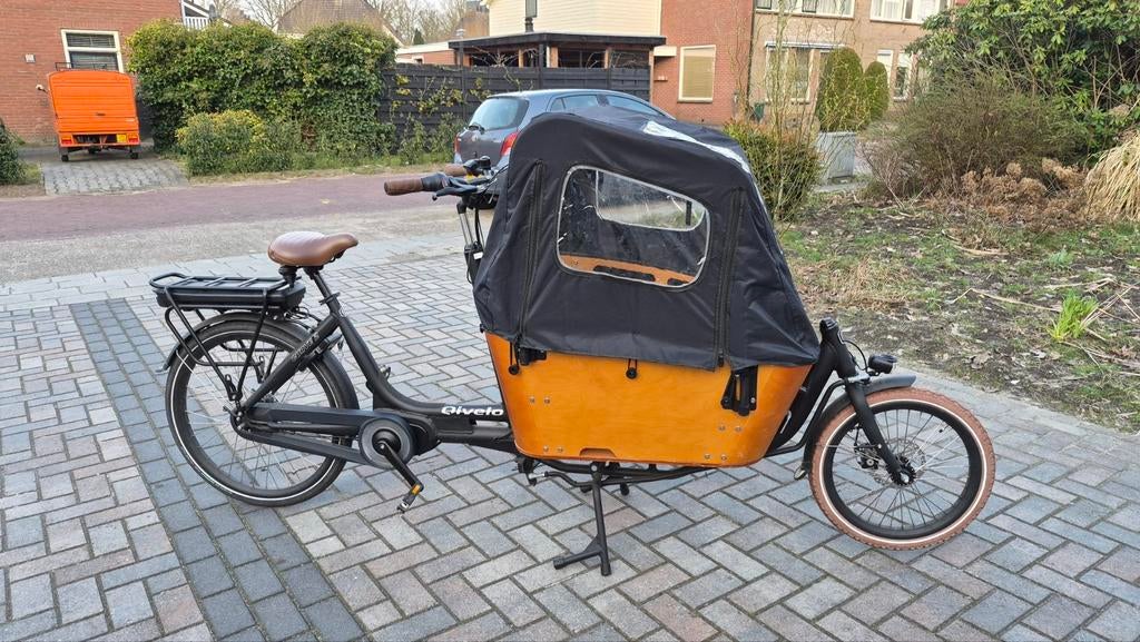 Te koop hele nette bakfiets Qivelo Curve 2., Fietsen en Brommers, Fietsen | Bakfietsen, 4 kinderen of meer, Huif, Zo goed als nieuw