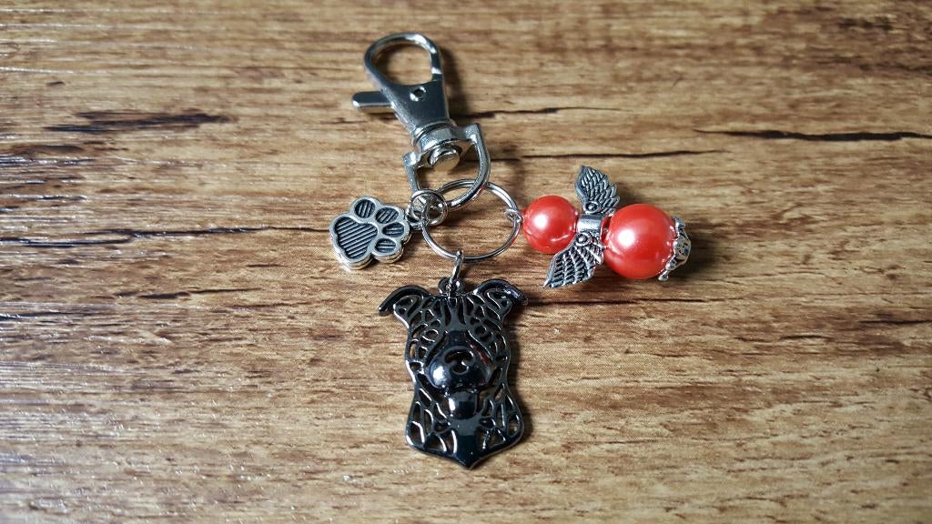 Sleutelhanger Tashanger Pitbull B Bully met lucky angel, Verzenden, Nieuw, Overige kleuren, Handtas