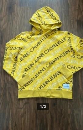 Calvin Klein hoodie maat 16/170 Jongens Geel, Kinderen en Baby's, Kinderkleding | Maat 170, Gebruikt, Calvin Klein Jeans, Trui of Vest