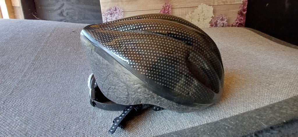 Fietshelm zwart met patroon, Ophalen of Verzenden, Zo goed als nieuw, Heer of Dame