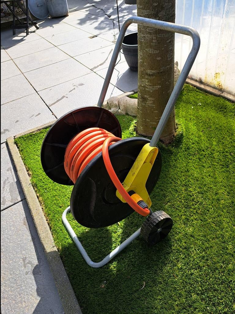 Slangenhaspel op wielen met 20 m. tuinslang, Ophalen, Tuinslang