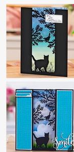 Snijmal achtergrond: kat, boom, vogeltje NIEUW!, Ophalen of Verzenden, Nieuw, Dieren, Pons of Mal