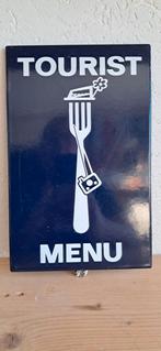 Emaille bordje tourist menu, Ophalen of Verzenden, Gebruikt, Reclamebord
