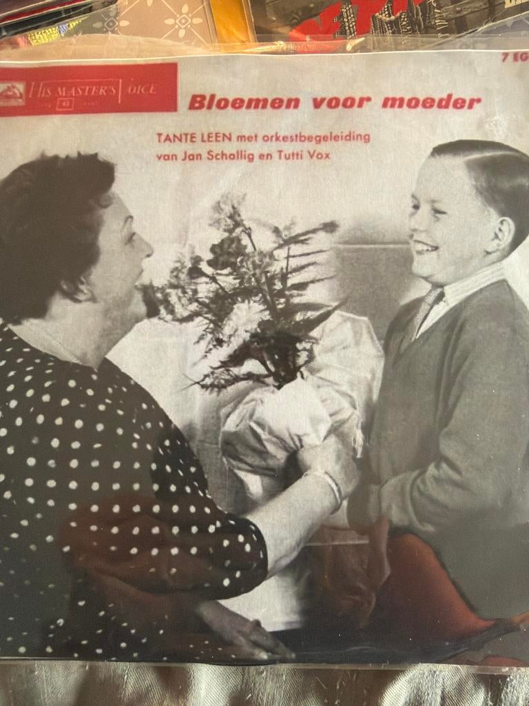 Tante Leen - Bloemen voor moeder single, Gebruikt, Voor 1960, 7 inch, Single