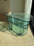 Glazen Televisietafel / TV-meubel op wieltjes, Ophalen, Gebruikt, 50 tot 100 cm, Glas