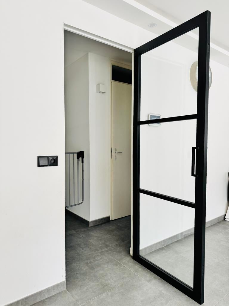 Stalen look deur 2 stuks  (HOUT), Ophalen, Binnendeur, Zo goed als nieuw, 200 tot 215 cm