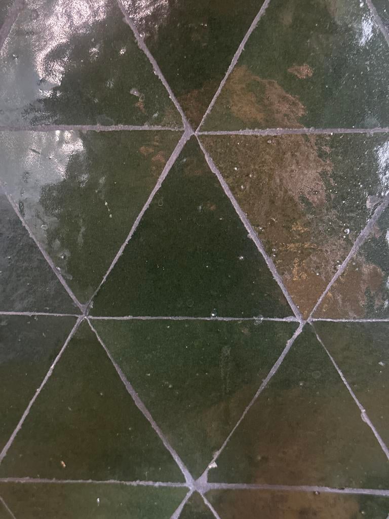 Zellige tegels mosgroen driehoekig 0,6 m2, Ophalen, Nieuw, Minder dan 20 cm, Minder dan 5 m²