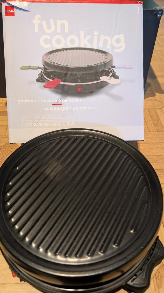 Gourmet / Raclette set 6 personen – zo goed als nieuw, Ophalen, Nieuw, 4 t/m 7 personen