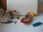 playmobil duikers met haaien boot en kooi, Ophalen of Verzenden, Zo goed als nieuw