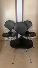 Charles & Ray Eames set  3 Bikini DKR draadstoelen, Vitra, Ophalen, Gebruikt, Drie, Zwart