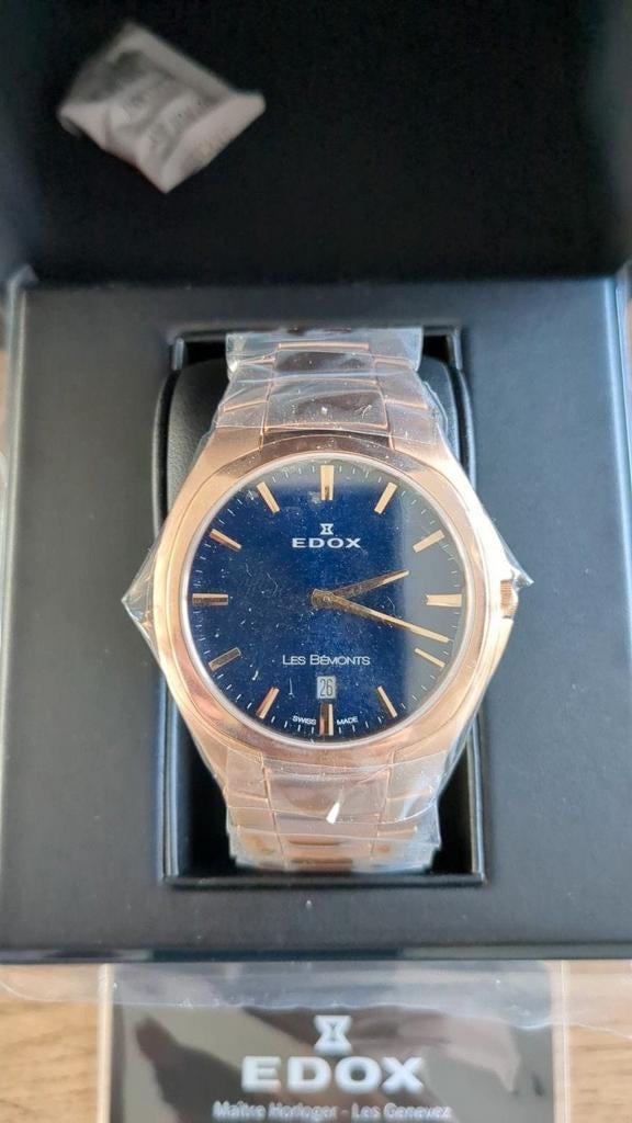 Nieuw Zwitsers Edox Les Bemonts Ultra Slim Heren Horloge, Overige merken, Staal, Met bandje, Polshorloge