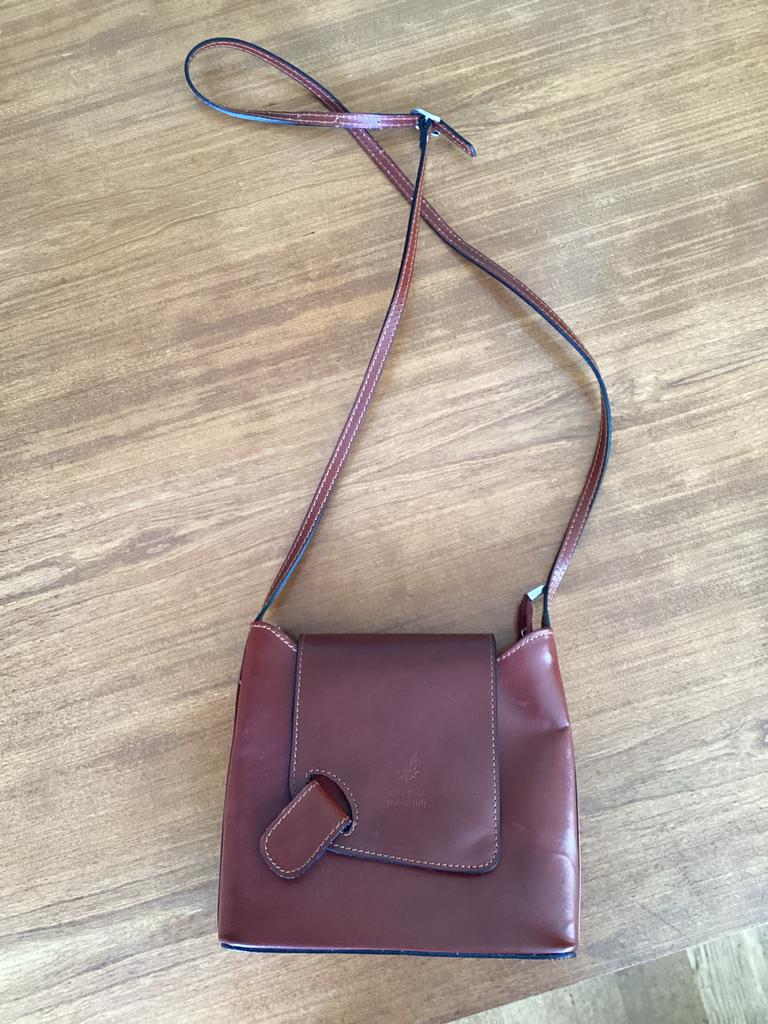 Vera Pelle Handtas - Bruin Leer - Made in Italy, Sieraden, Tassen en Uiterlijk, Tassen | Damestassen, Ophalen of Verzenden, Gebruikt