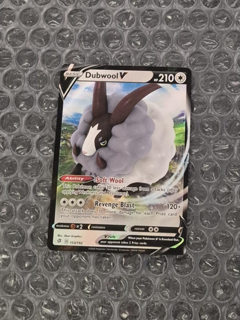 Dubwool V 153/192 Rebel Clash Sword & Shield Ultra Rare, Ophalen of Verzenden, Zo goed als nieuw, Losse kaart, Foil