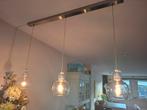 Hanglamp met 3 glazen bollen en  RVS armatuur, Huis en Inrichting, Ophalen, Zo goed als nieuw, 75 cm of meer