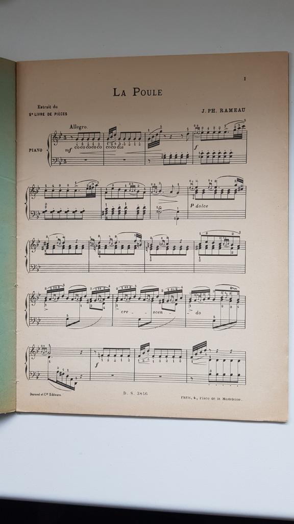 J-Ph. Rameau.  La Poule voor piano of klavecimbel., Gebruikt, Klassiek, Ophalen of Verzenden, Artiest of Componist