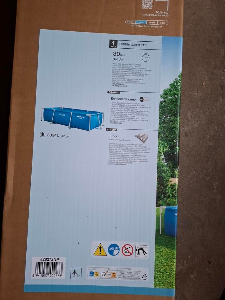 Intex rechthoekig zwembad (3x2m) nieuw in doos, Ophalen