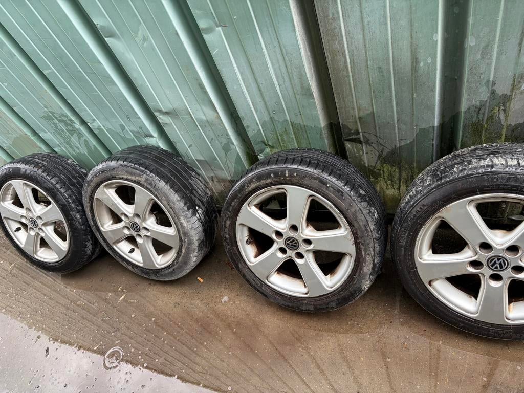 Vw banden met velgen, Auto-onderdelen, Banden en Velgen, 15 inch, Ophalen of Verzenden, 195 mm, Zomerbanden